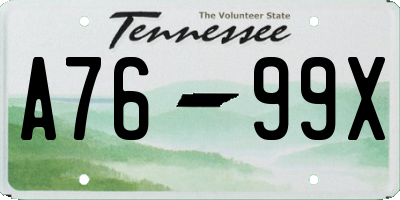 TN license plate A7699X