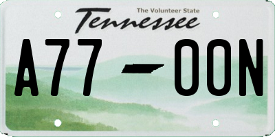 TN license plate A7700N