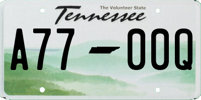 TN license plate A7700Q