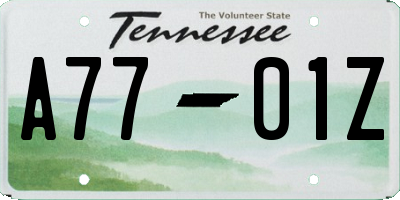 TN license plate A7701Z