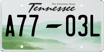 TN license plate A7703L
