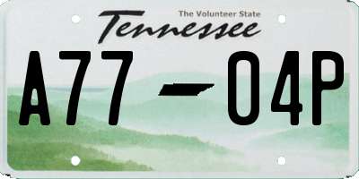 TN license plate A7704P