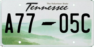 TN license plate A7705C
