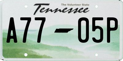 TN license plate A7705P