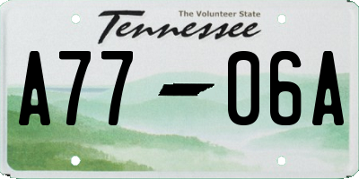 TN license plate A7706A