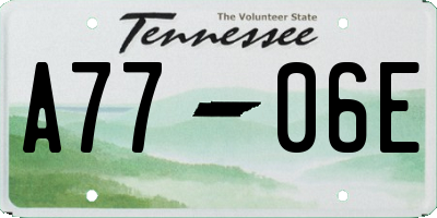 TN license plate A7706E