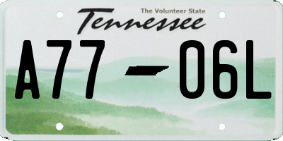 TN license plate A7706L