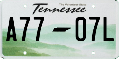 TN license plate A7707L