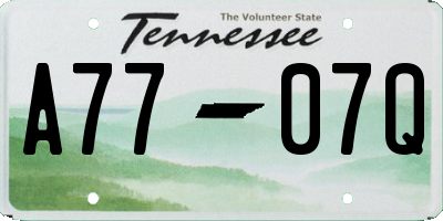 TN license plate A7707Q