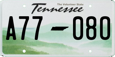 TN license plate A7708O
