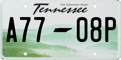 TN license plate A7708P