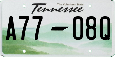 TN license plate A7708Q