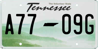 TN license plate A7709G