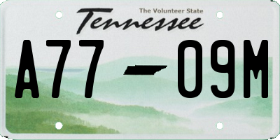 TN license plate A7709M