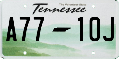 TN license plate A7710J