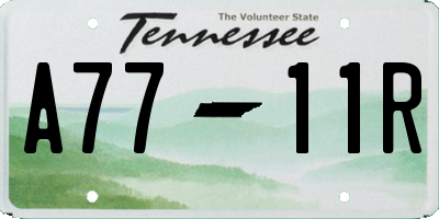 TN license plate A7711R