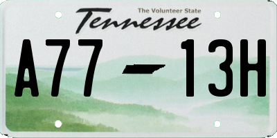 TN license plate A7713H