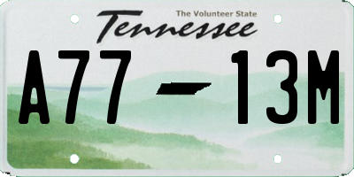 TN license plate A7713M