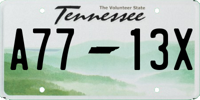 TN license plate A7713X