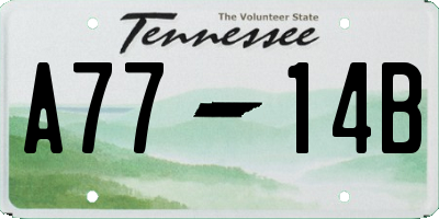 TN license plate A7714B
