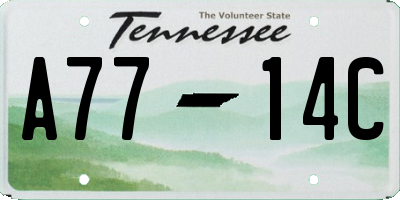 TN license plate A7714C