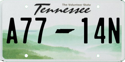 TN license plate A7714N