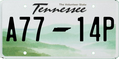 TN license plate A7714P