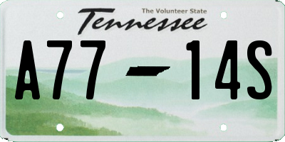 TN license plate A7714S
