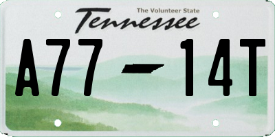 TN license plate A7714T