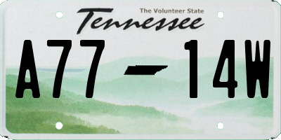 TN license plate A7714W