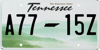 TN license plate A7715Z