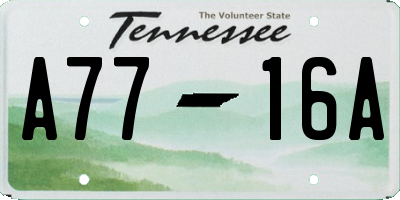 TN license plate A7716A