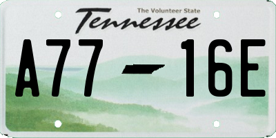 TN license plate A7716E