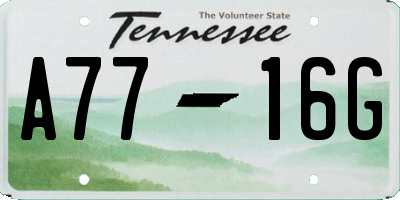 TN license plate A7716G