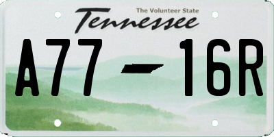 TN license plate A7716R
