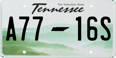 TN license plate A7716S