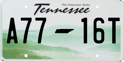 TN license plate A7716T
