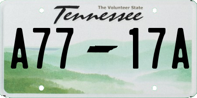 TN license plate A7717A