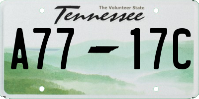TN license plate A7717C