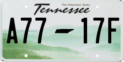 TN license plate A7717F