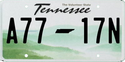 TN license plate A7717N