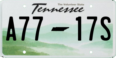 TN license plate A7717S