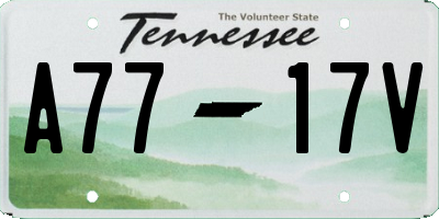 TN license plate A7717V