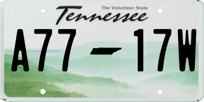 TN license plate A7717W