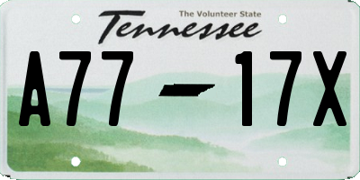 TN license plate A7717X