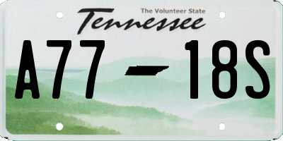 TN license plate A7718S