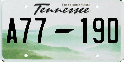 TN license plate A7719D