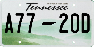 TN license plate A7720D