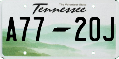 TN license plate A7720J
