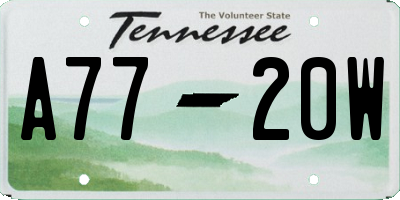 TN license plate A7720W